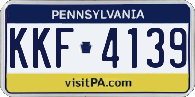 PA license plate KKF4139