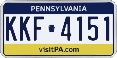 PA license plate KKF4151
