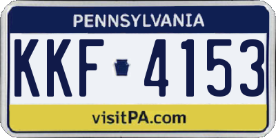 PA license plate KKF4153