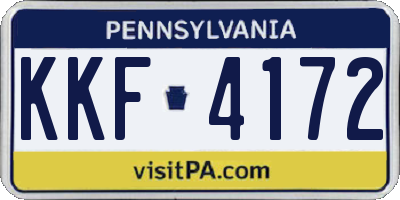PA license plate KKF4172