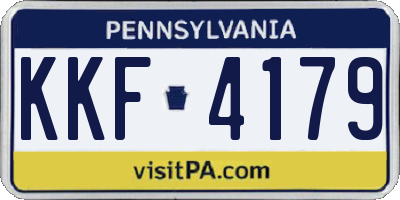 PA license plate KKF4179