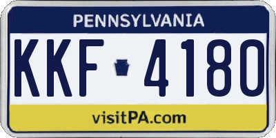PA license plate KKF4180