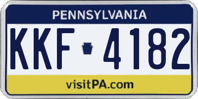 PA license plate KKF4182