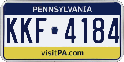 PA license plate KKF4184