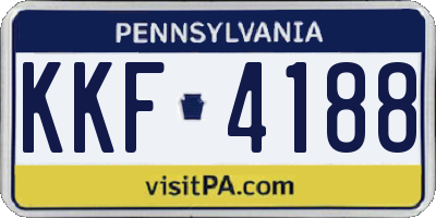 PA license plate KKF4188