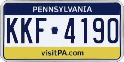 PA license plate KKF4190