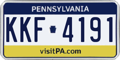 PA license plate KKF4191