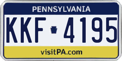 PA license plate KKF4195