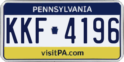 PA license plate KKF4196
