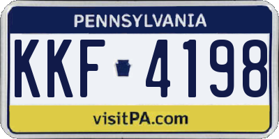 PA license plate KKF4198