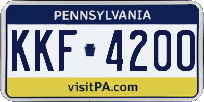 PA license plate KKF4200