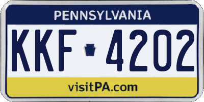 PA license plate KKF4202