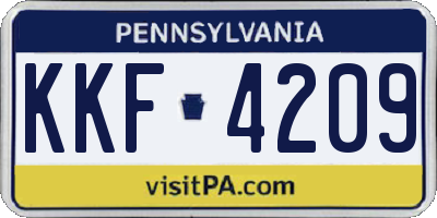PA license plate KKF4209