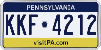 PA license plate KKF4212