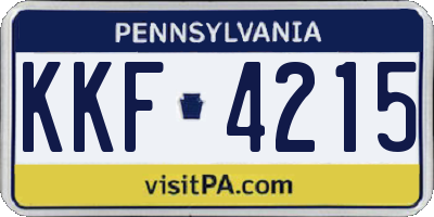 PA license plate KKF4215