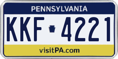 PA license plate KKF4221