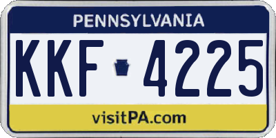 PA license plate KKF4225