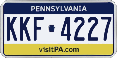 PA license plate KKF4227
