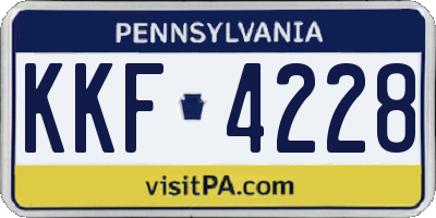 PA license plate KKF4228