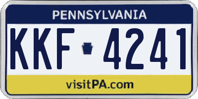 PA license plate KKF4241