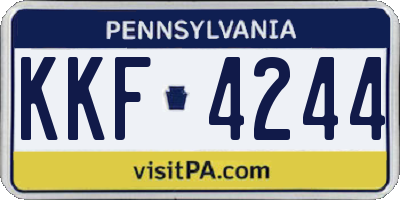 PA license plate KKF4244
