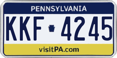PA license plate KKF4245