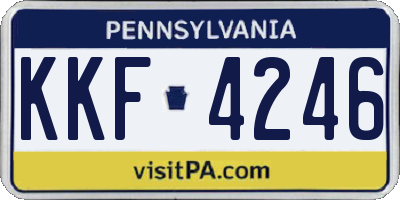 PA license plate KKF4246