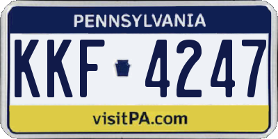 PA license plate KKF4247