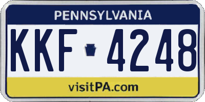 PA license plate KKF4248