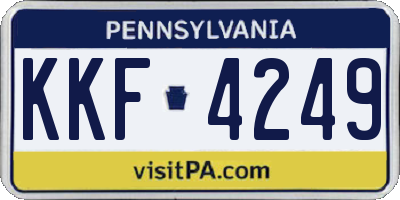 PA license plate KKF4249
