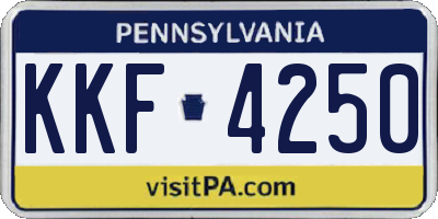 PA license plate KKF4250