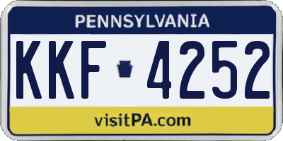 PA license plate KKF4252
