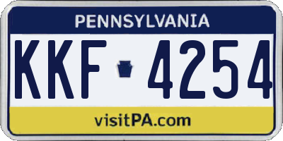PA license plate KKF4254