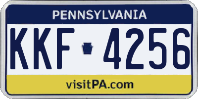 PA license plate KKF4256