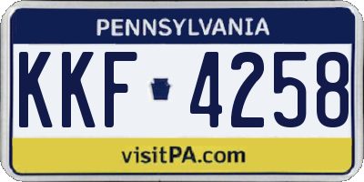 PA license plate KKF4258