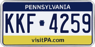 PA license plate KKF4259