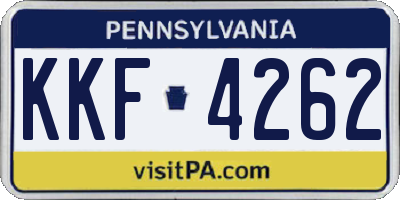 PA license plate KKF4262