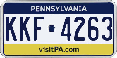 PA license plate KKF4263