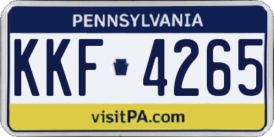 PA license plate KKF4265