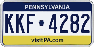 PA license plate KKF4282