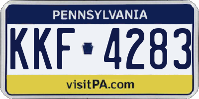PA license plate KKF4283