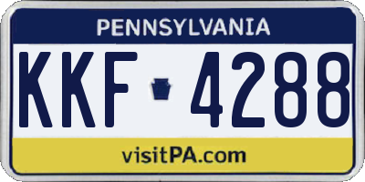 PA license plate KKF4288