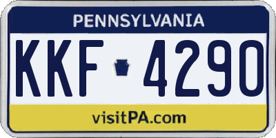PA license plate KKF4290