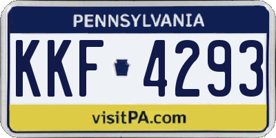 PA license plate KKF4293