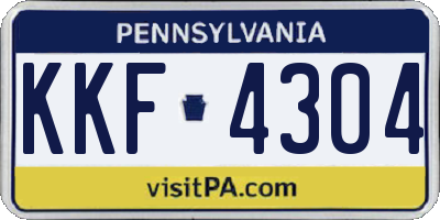PA license plate KKF4304