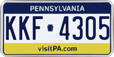 PA license plate KKF4305