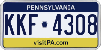 PA license plate KKF4308