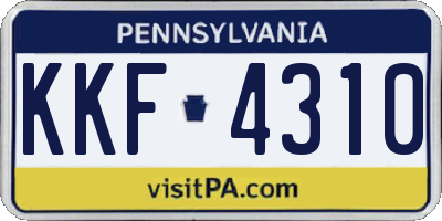 PA license plate KKF4310