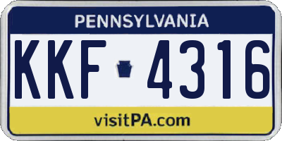 PA license plate KKF4316