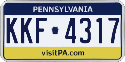PA license plate KKF4317